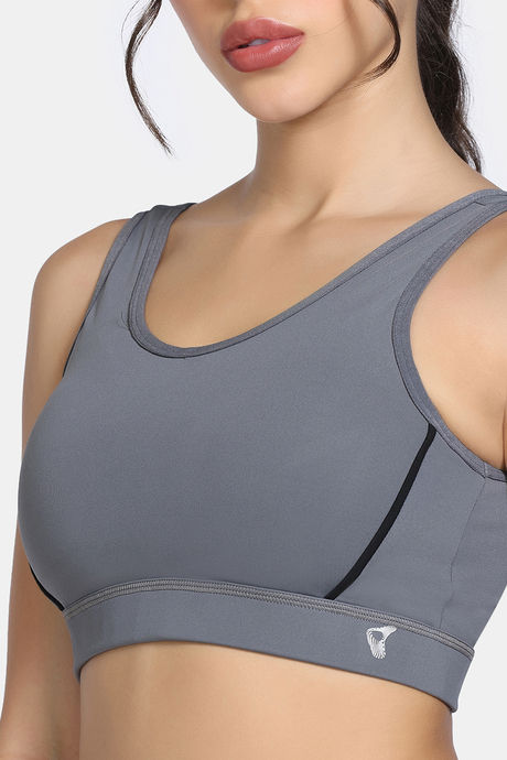 Zelocity  Medium Impact Quick Dry Sports Bra - Steel Grey — image 5